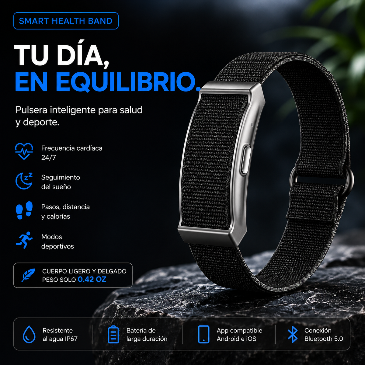 Pulsera inteligente para Salud y Deporte